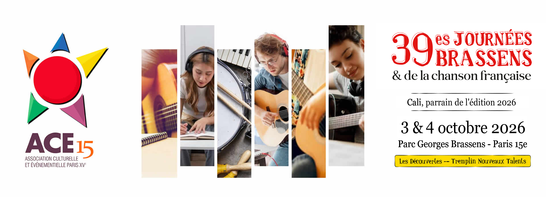 Les Découvertes des Journées Brassens - 39e édition - Parrain : Cali (après Benjamin Biolay) - Organisateur : Philippe Poustis