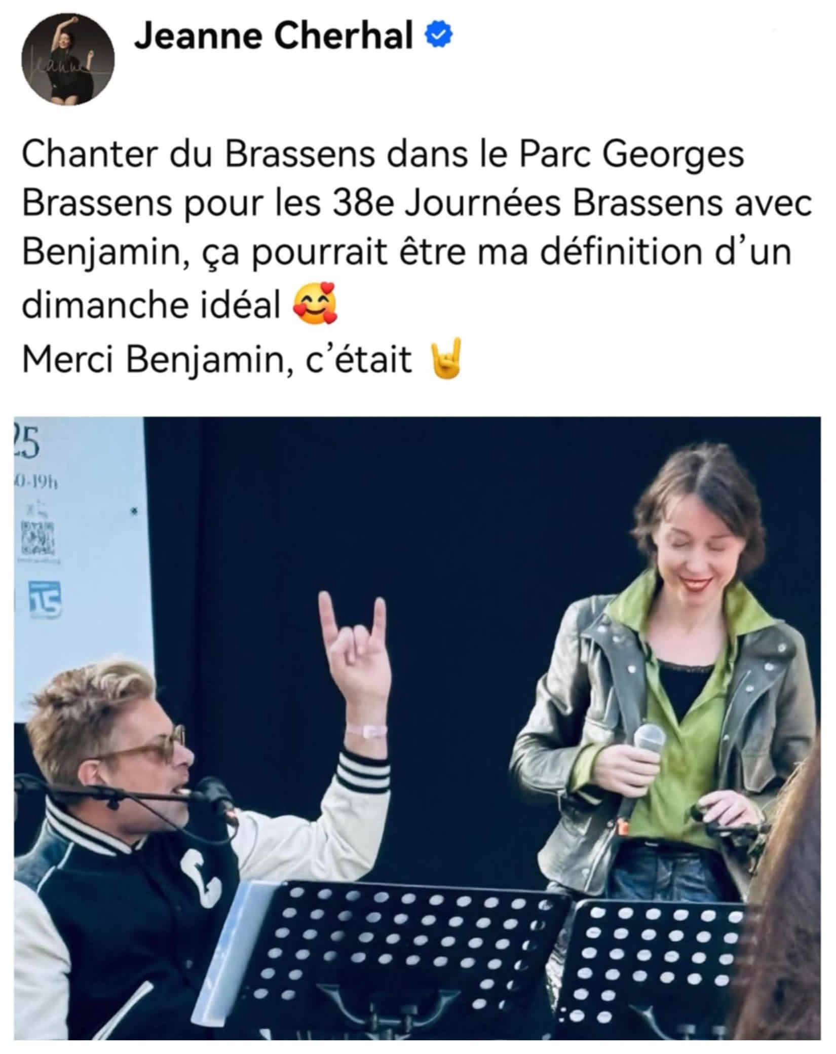 Jeanne Cherhal et Benjamin Biolay, parrain des 38es Journées Brassens