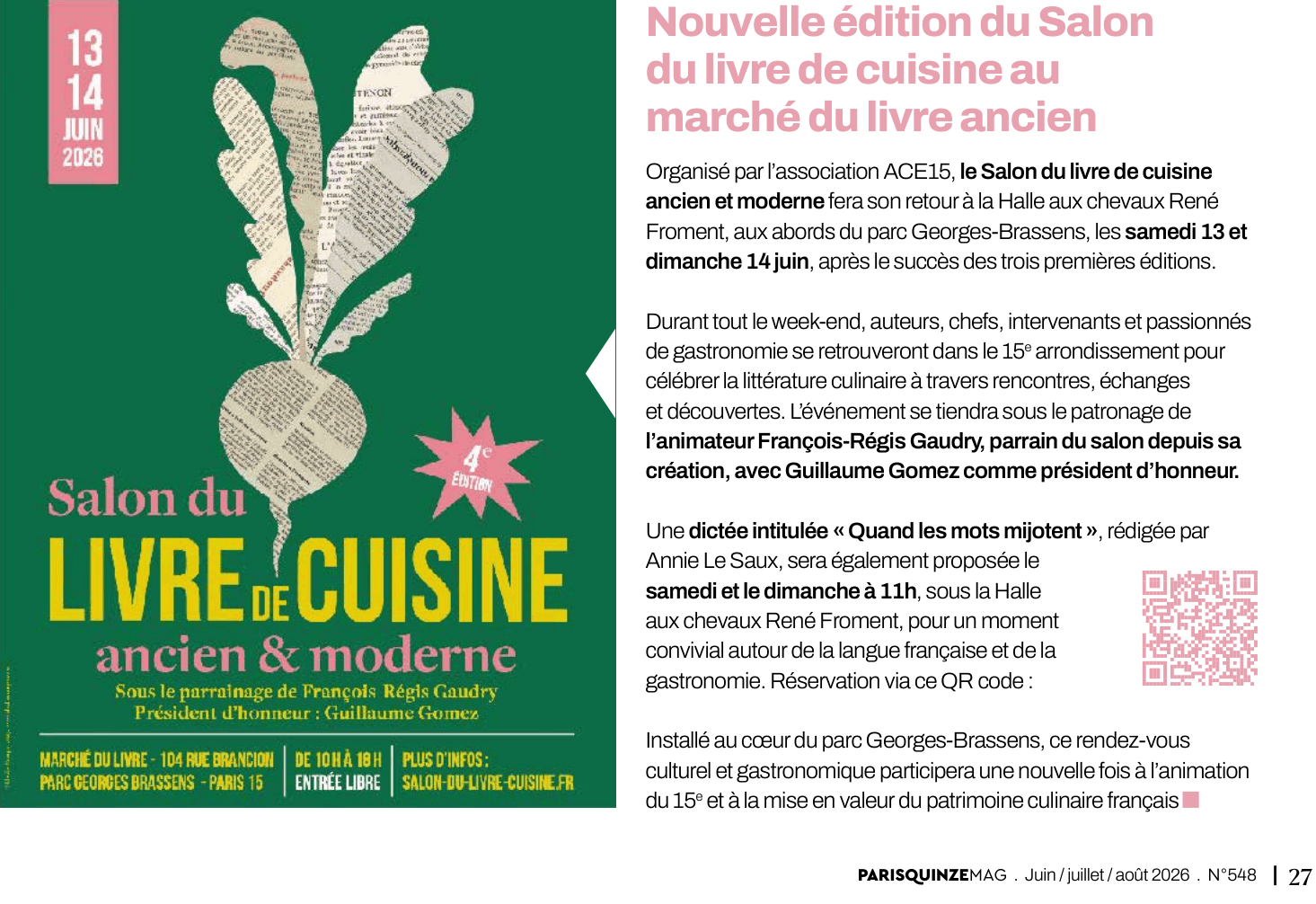 4e édition du Salon du Livre de Cuisine